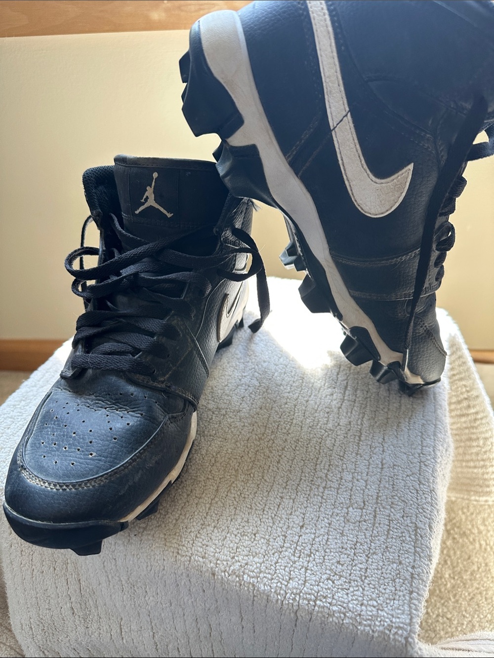 Jordan Kids Black and White Cleat Sneakers